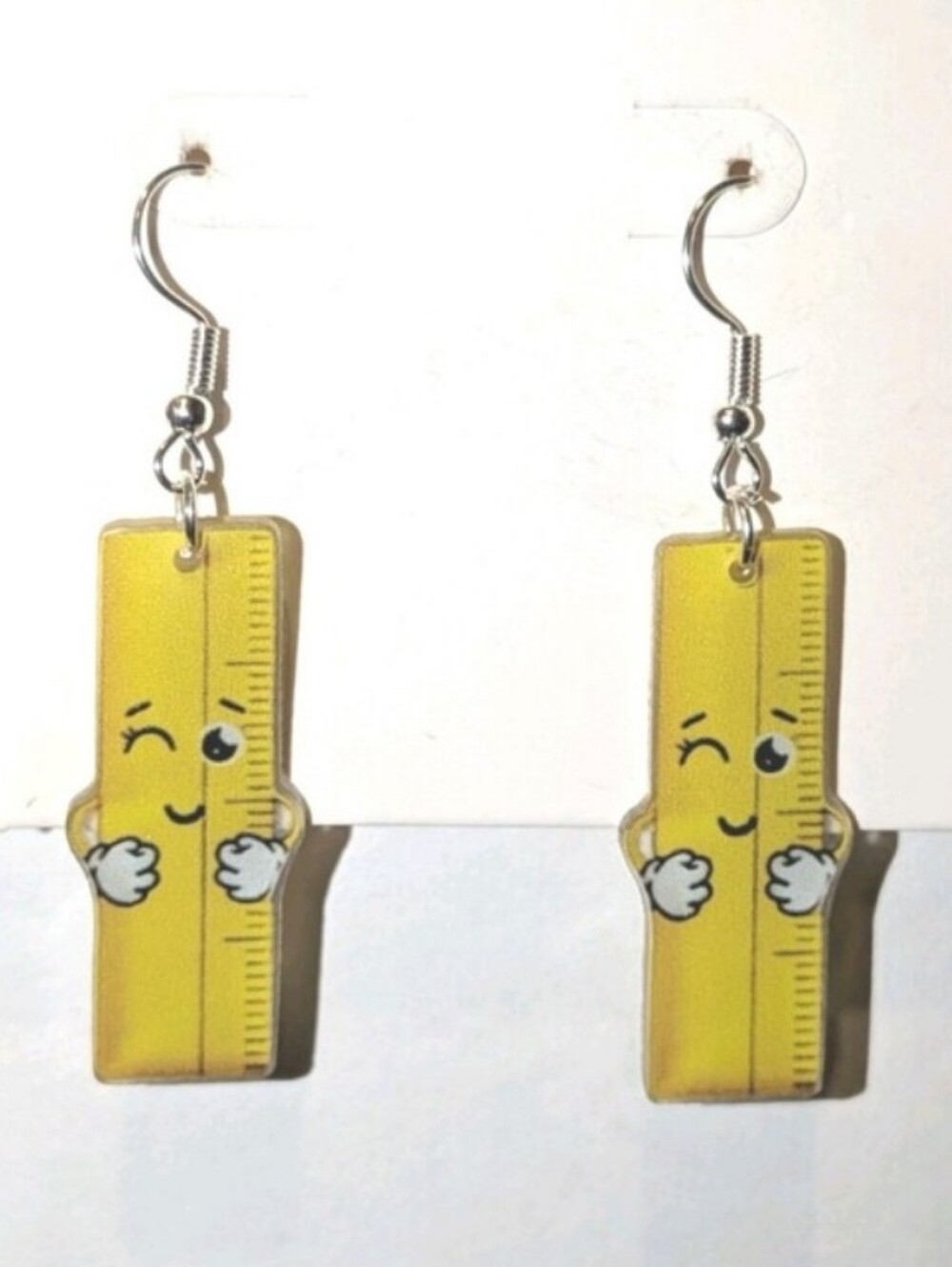 Yellow Ruler Character Drop Earrings - Kids Accessories